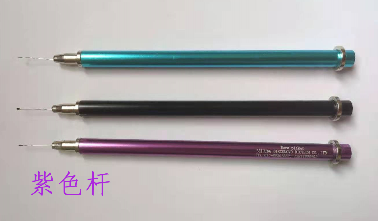 金属杆线虫挑子【大头紫色】（worm picker）